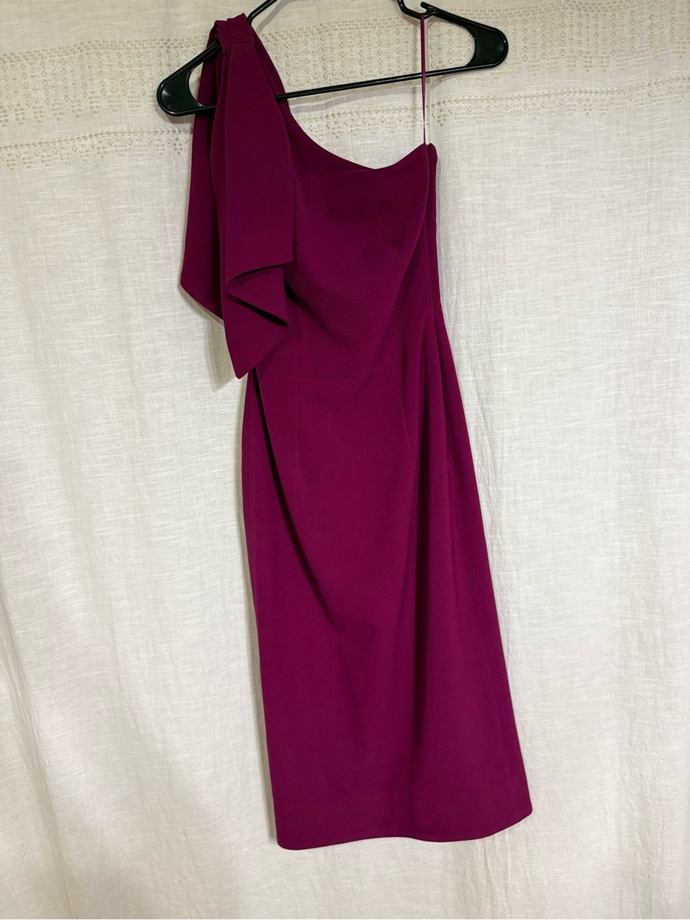 Dress the Population One-Shoulder Magenta Cocktail Dress